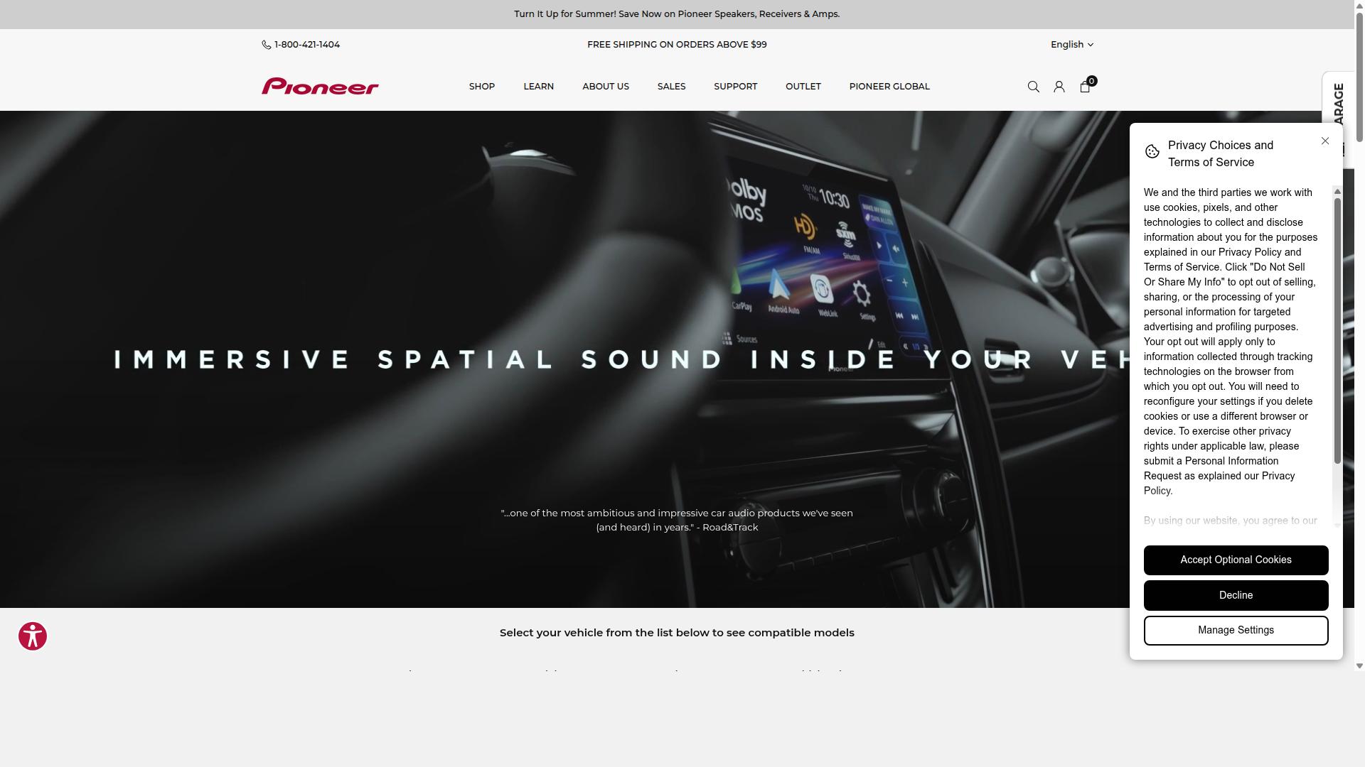 Pioneer website